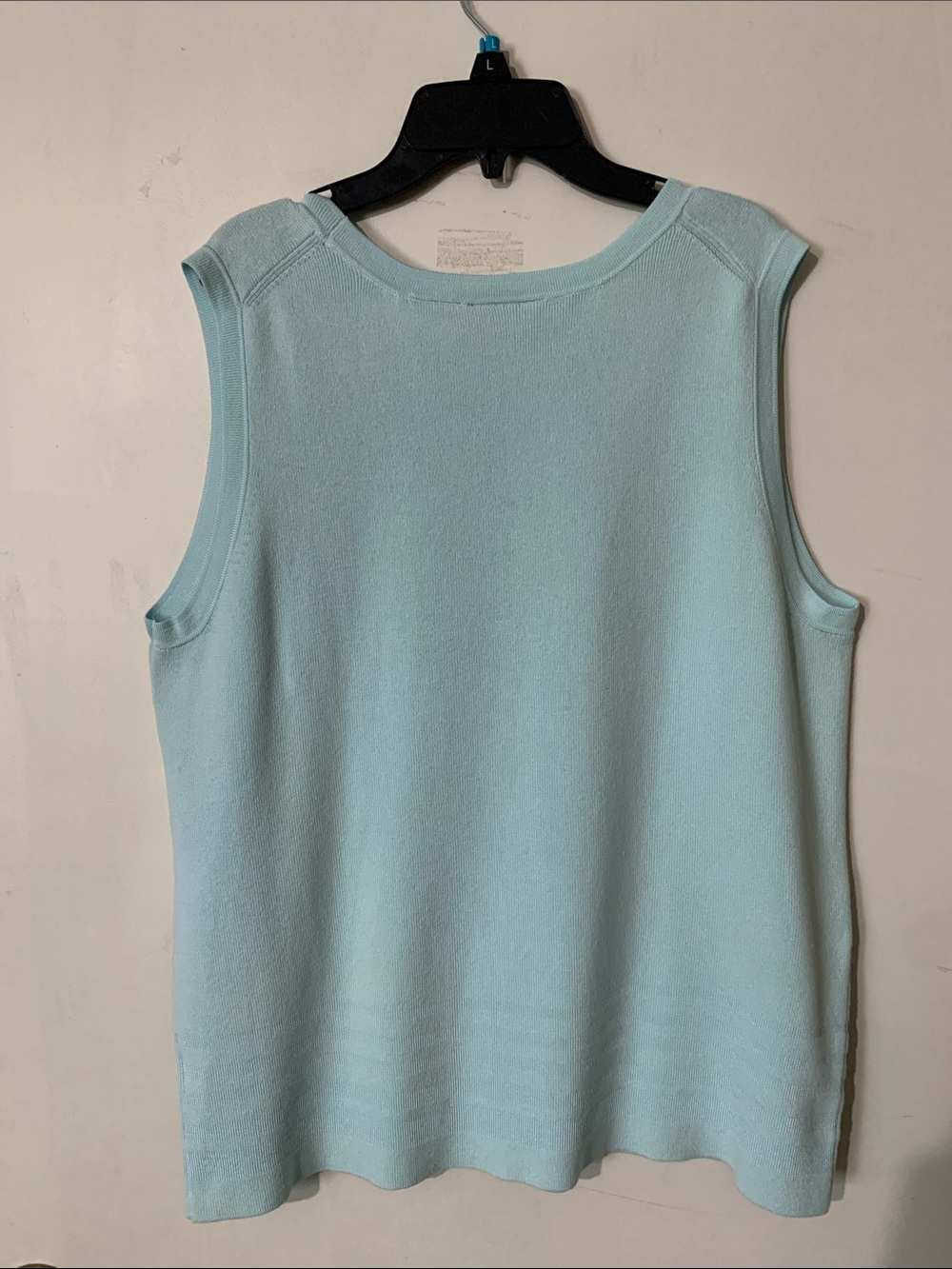 Croft & Barrow Light Aqua Sleeveless Knit Tank - Picture 3 of 5